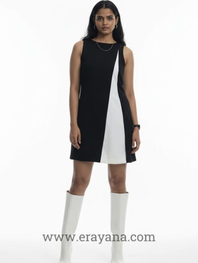 Contrast V-Panel Armani Mini Dress