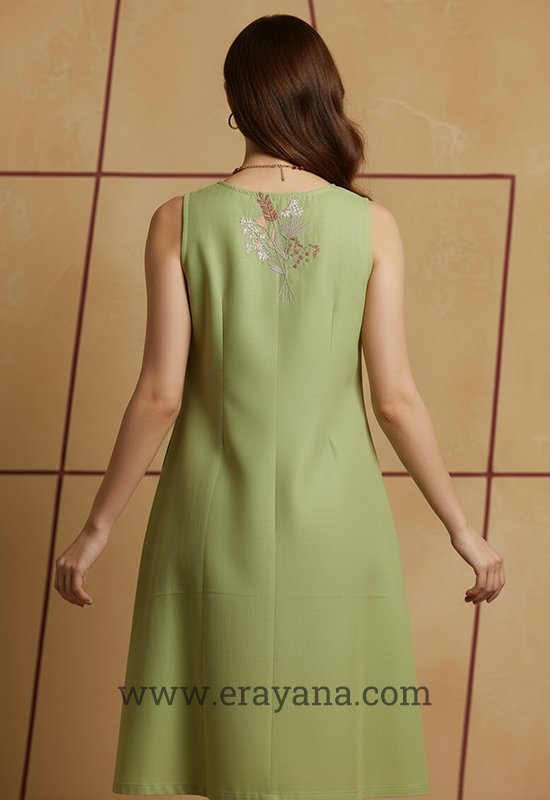 Elara Embroidered Cotton Midi Dress - Image 7