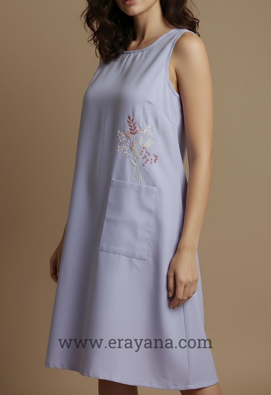 Elara Embroidered Cotton Midi Dress - Image 2