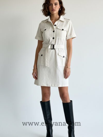 Seline Corduroy Trench Mini Dress