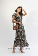 Flora Belted Cotton Midi Dress