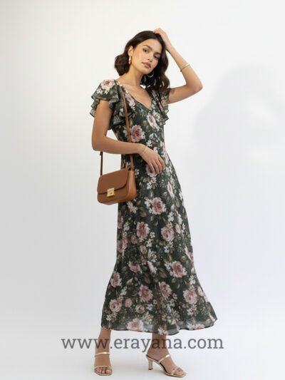 Flora Belted Cotton Midi Dress