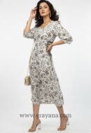 Clara Side-Tie Floral Cotton Midi Dress