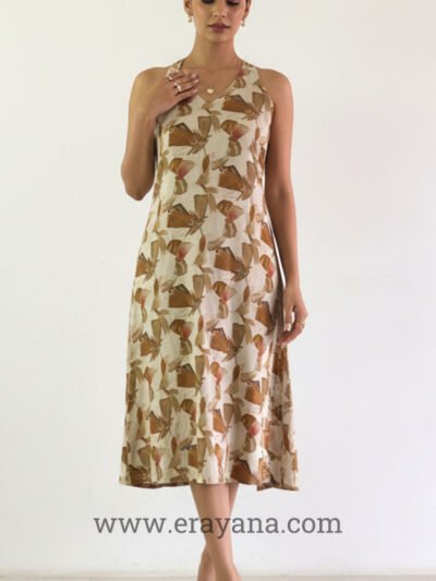 Halter Printed Cotton Midi Dress