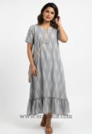 Ira Ikat Cotton Tiered Midi Dress