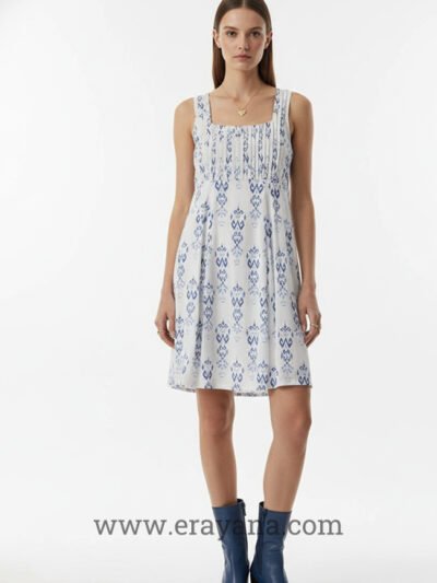 Alba Pintuck Motif Mini Dress